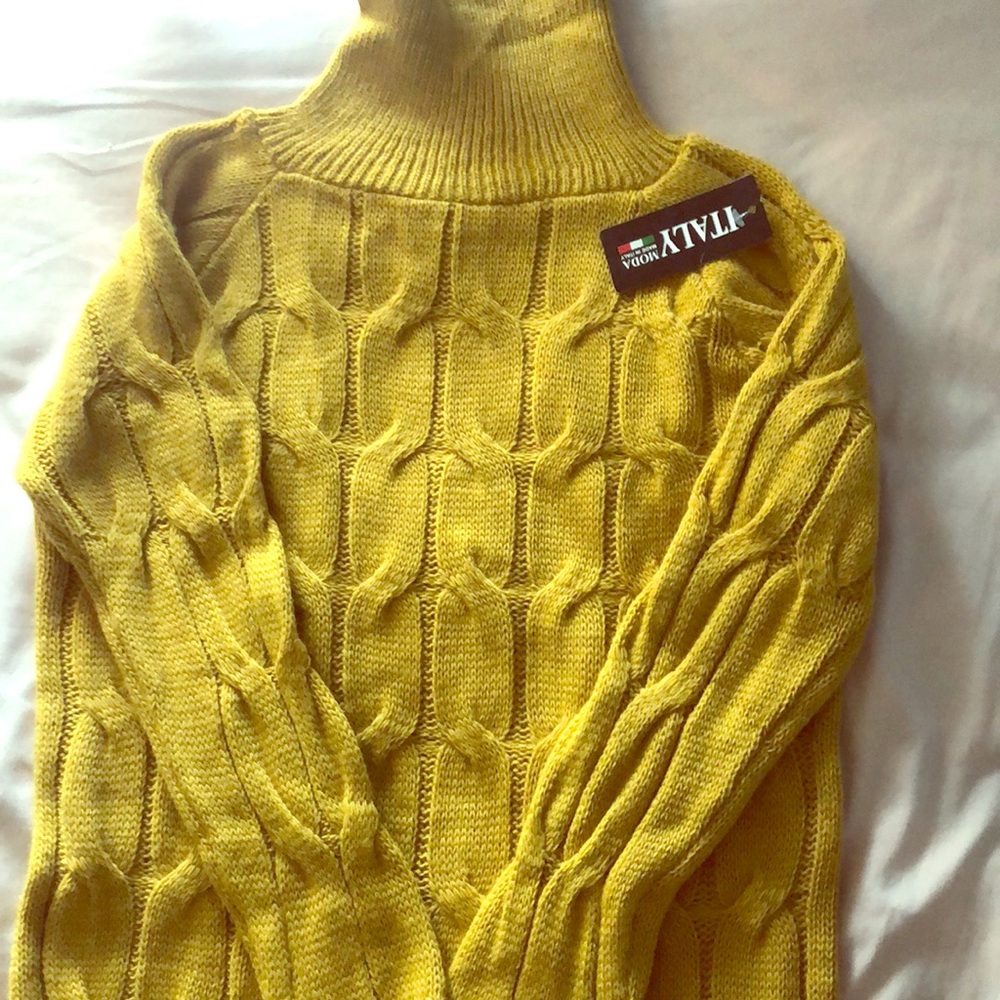 Cotton Mustard Yellow Turtle Neck